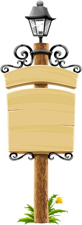 Lamp Post Blank Sign - Sign Board Vector Png (480x800), Png Download