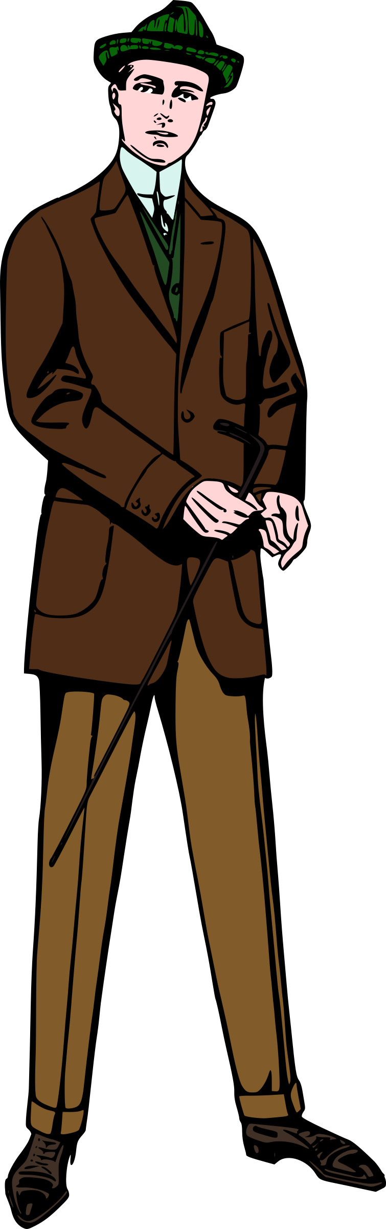 This Free Icons Png Design Of Man In Brown/green Suit (755x2400), Png Download