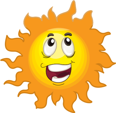 32 Dişini Gösterip Gülen Güneş Emojisi - Sun With Face (401x390), Png Download