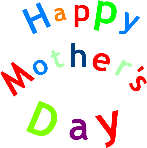 Svg Library Happy Mother S Sign Clip Art At - Happy Mothers Day Art Words (600x585), Png Download