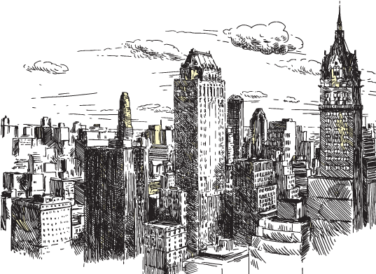 Clip Art Royalty Free City Buildings Cityscape Cityview - City Drawing (536x400), Png Download