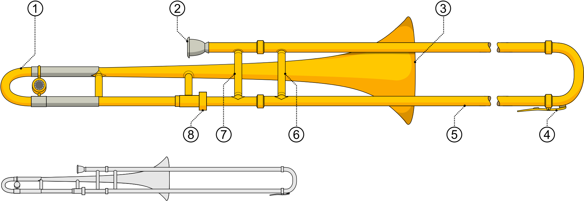 Open - Diagram Of A Trombone (2000x714), Png Download