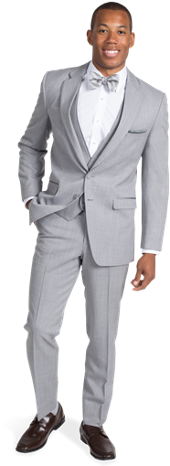 Heather Grey Notch Lapel Suit - Heather Grey Men Suits (330x550), Png Download