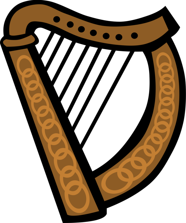 Celtic Harp Clip Art Free Vector - Harp Cartoon (492x594), Png Download