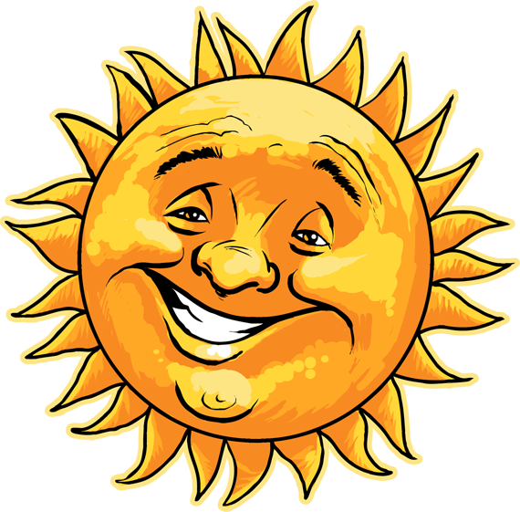 Facts And Clip Art Related To Earth Day - Sun And Earth Clip Art (570x561), Png Download