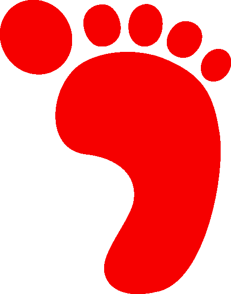 R Foot - Foot Prints Blue (468x595), Png Download