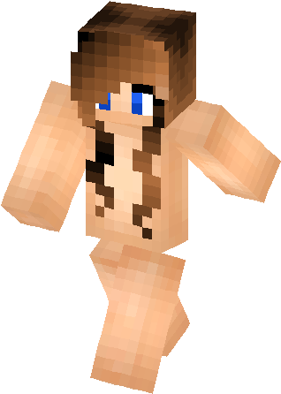 Brown Hair Base Skin - Brown Minecraft Skins (317x453), Png Download