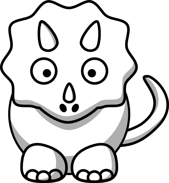 Dinosaur Clipart Black And White - Dinosaur Outline (552x597), Png Download