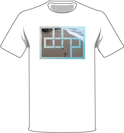 The White / Medium Footsteps Tree Shirt - Active Shirt (612x792), Png Download