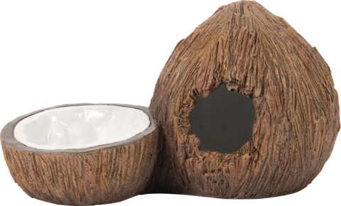 Exo Terra Coconut Hide And Bowl - Hardwood (480x290), Png Download