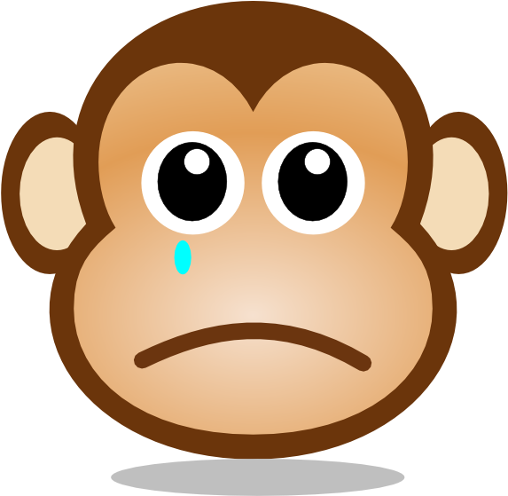 Pix For Sad Faces Cartoon - Sad Monkey Face (600x561), Png Download
