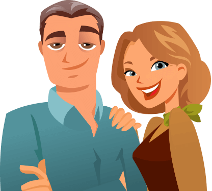 Happy Couple - Happy Couple Cartoon Png (416x374), Png Download