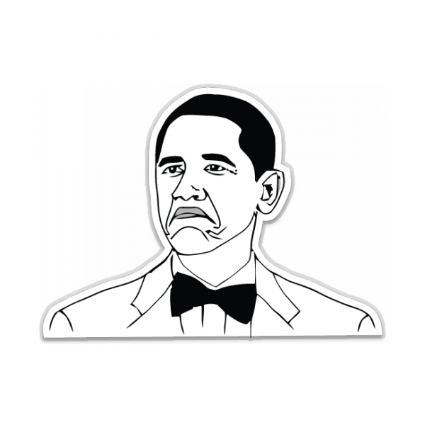 Obama Not Bad Meme Shaped Sticker - Obama Not Bad Transparent (600x600), Png Download