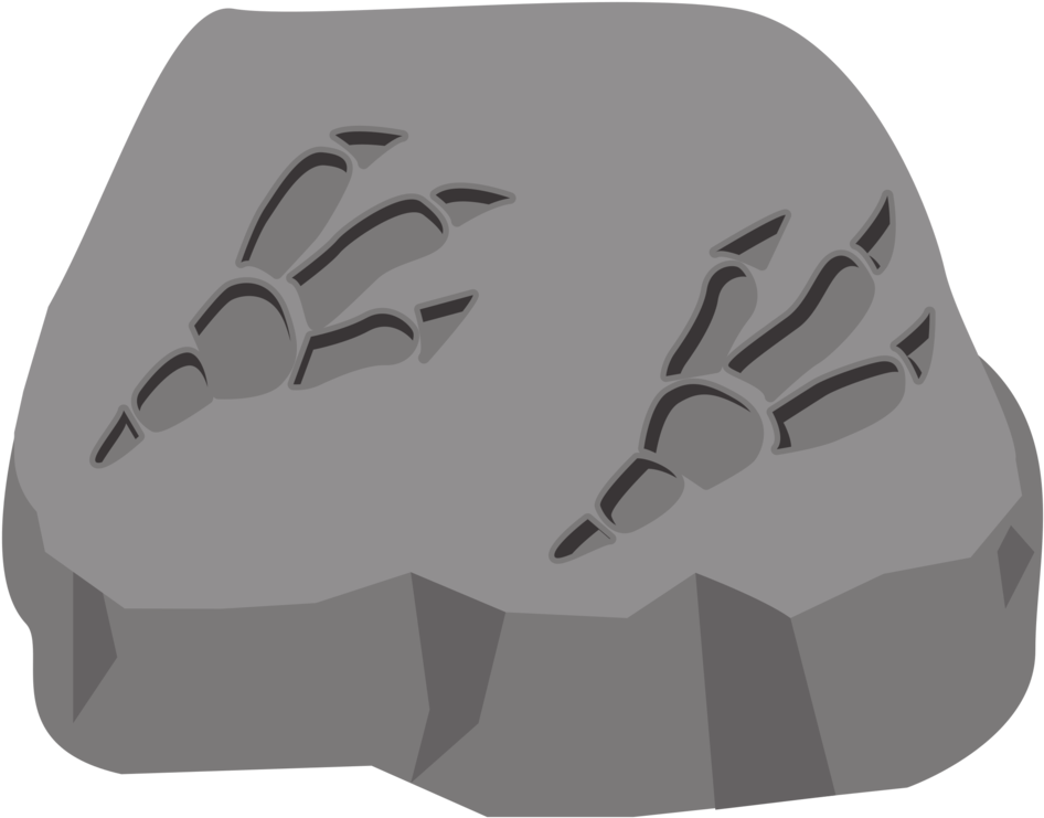 Dinosaur Footprints Dinosaur Fossils - Dinosaur Fossil Clipart (955x750), Png Download