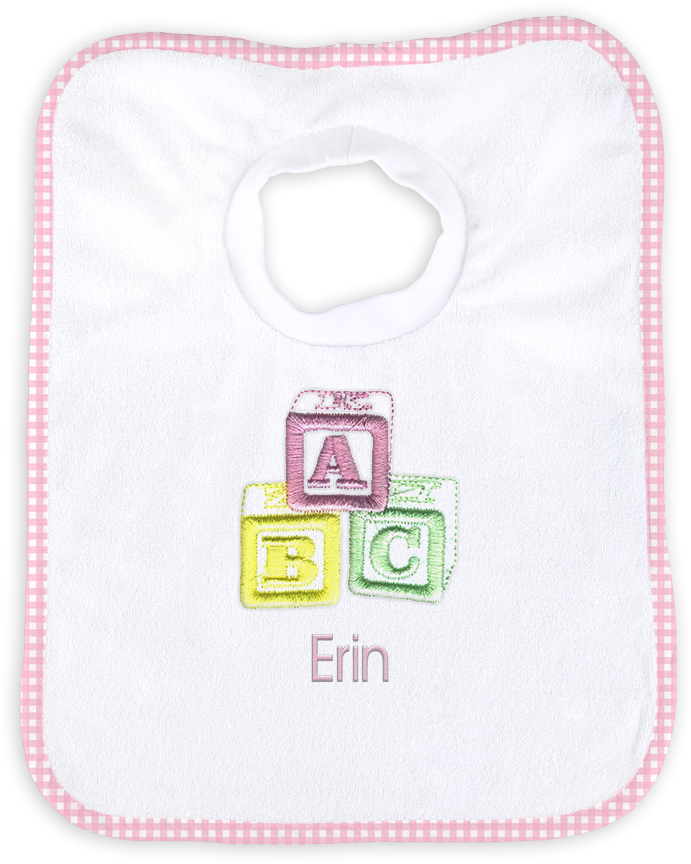 Personalized Bib With Abc Blocks Pastel - Label (1000x1000), Png Download