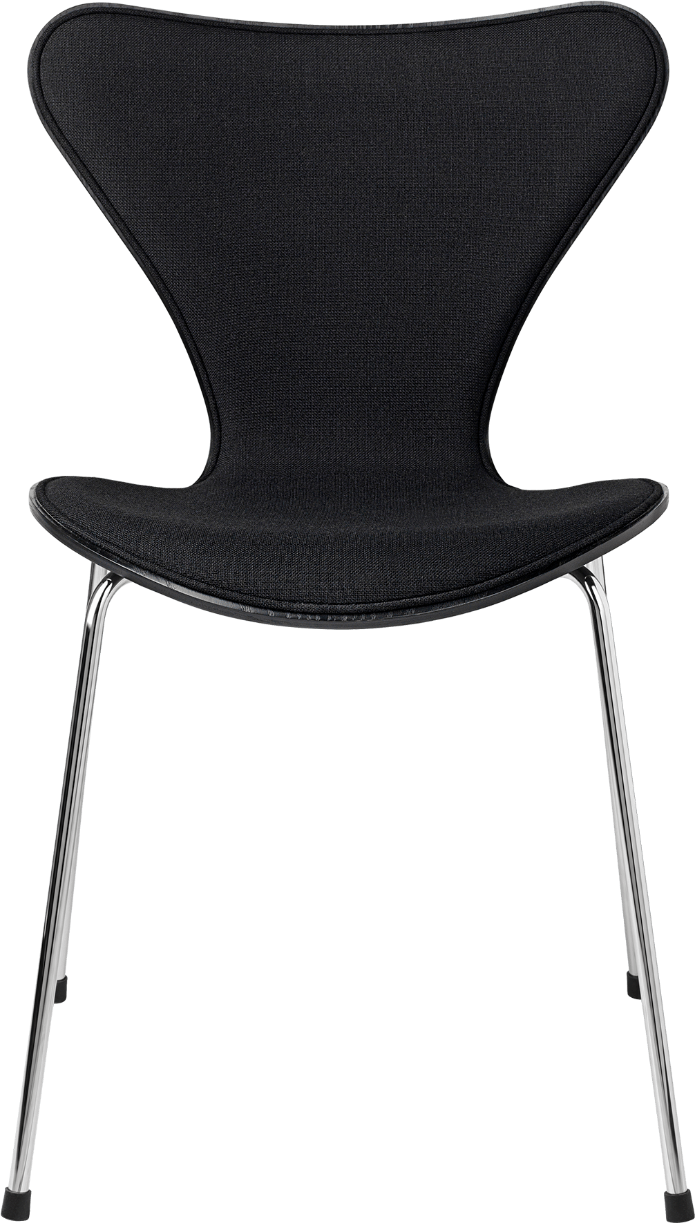 3107, Chair, Front Upholstered, Fabric - Série 7 Stacking Chair - Ash By Fritz Hansen Black,chromed (1600x1840), Png Download