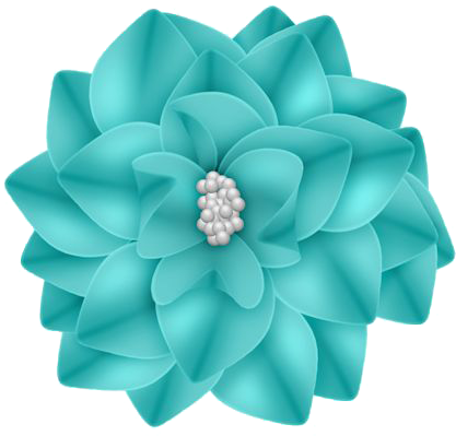 Fabric Flower Png Image - Transparent Background Teal Flower Png (460x447), Png Download