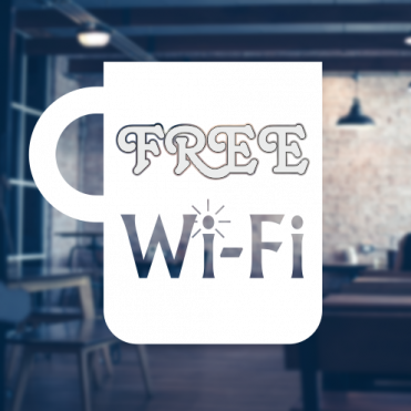 Mug Free Wifi Sticker - Sticker (371x371), Png Download