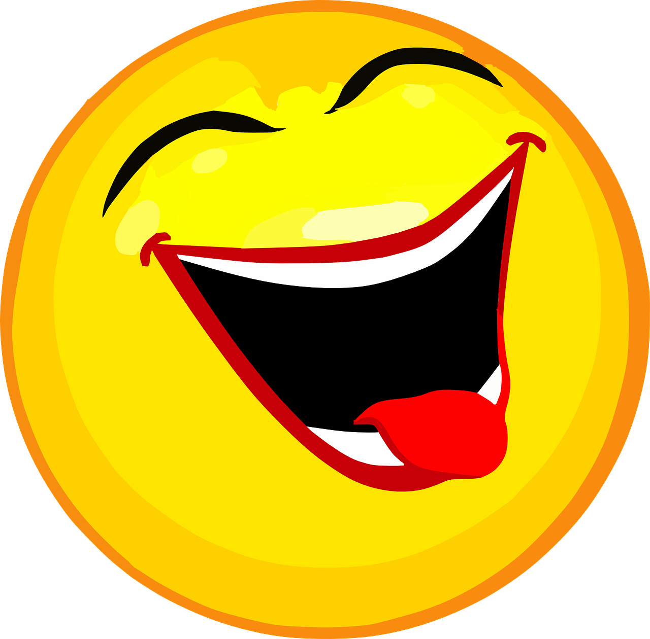 Laughing Face Cartoon (600x591), Png Download