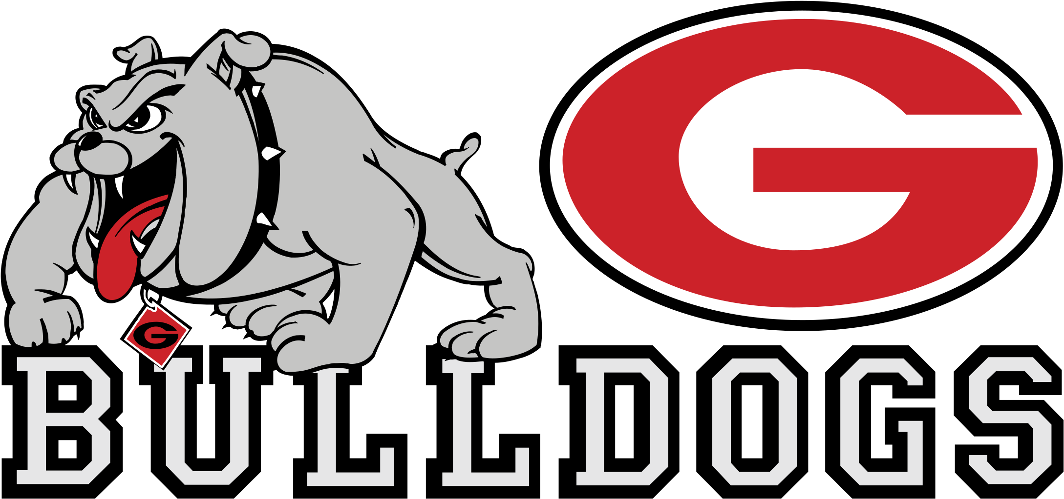 Georgia Bulldogs Logo Png Transparent - Georgia Bulldogs And Lady Bulldogs (2400x2400), Png Download