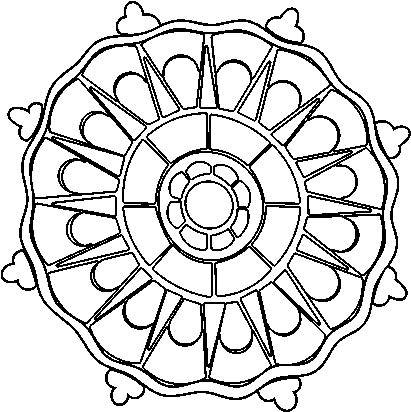 Mandala With Sun Rays Coloring Page - Drawing (600x470), Png Download
