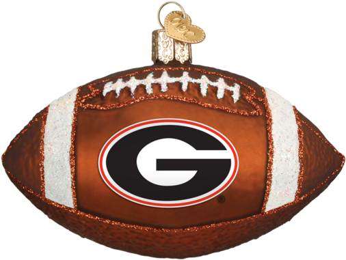 Georgia Bulldogs Football Glass Christmas Ornament - Missouri Tigers Football Ornament (600x600), Png Download