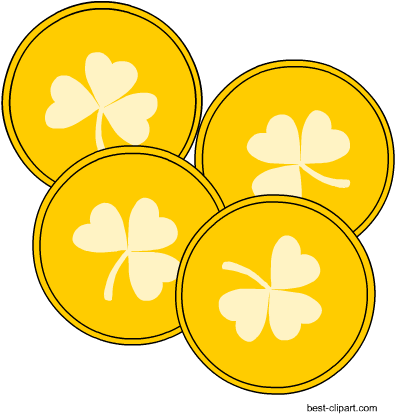 Saint Patrick's Day Coins Clipart Free Image - Saint Patrick's Day (450x450), Png Download