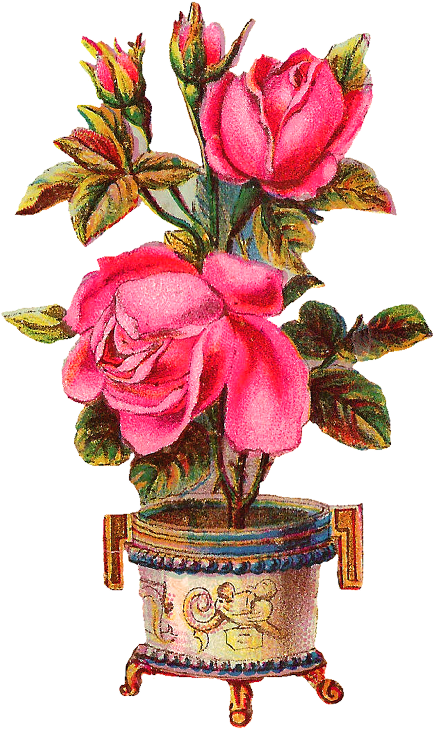 Victorian Clipart Vase - Beautiful Flower Vase Png (992x1600), Png Download