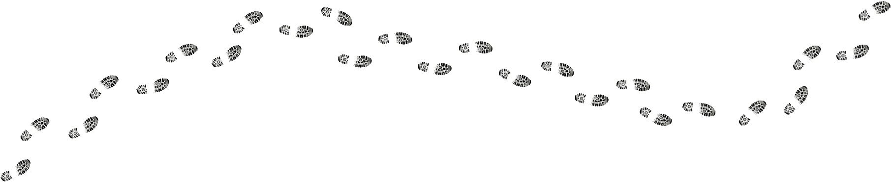 Footsteps Drawing Transparent - Footprints Transparent (1847x429), Png Download