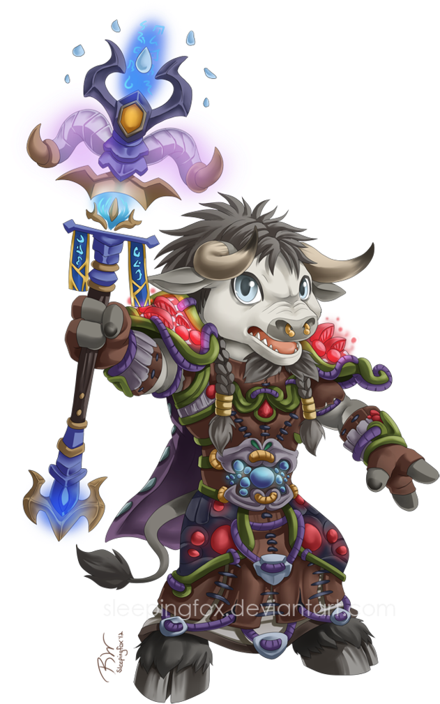 Ahh I Had So Much Fun Doing This One *u* Tauren Druid - Dibujos Kawaii World Of Warcraft (774x1032), Png Download