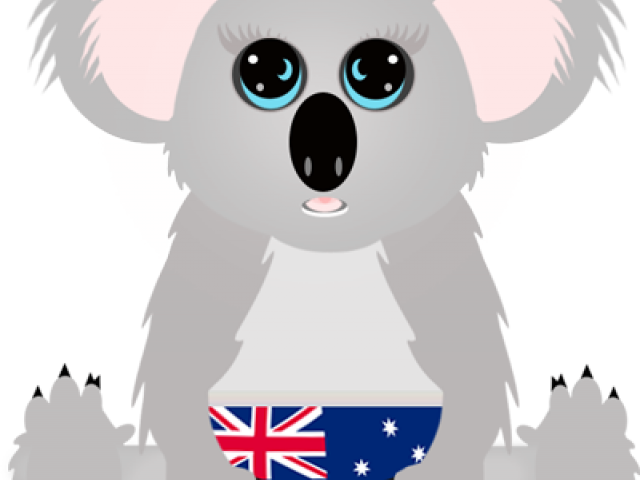 Koala Clipart Aussie - Australian Flag (640x480), Png Download