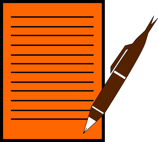 Paper Write Pen Clipart Png For Web (600x538), Png Download