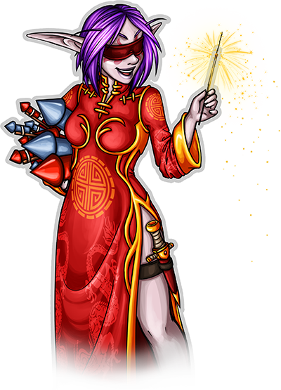 Drawn Lunar Warcraft Character - Wow Festival Suit (400x555), Png Download