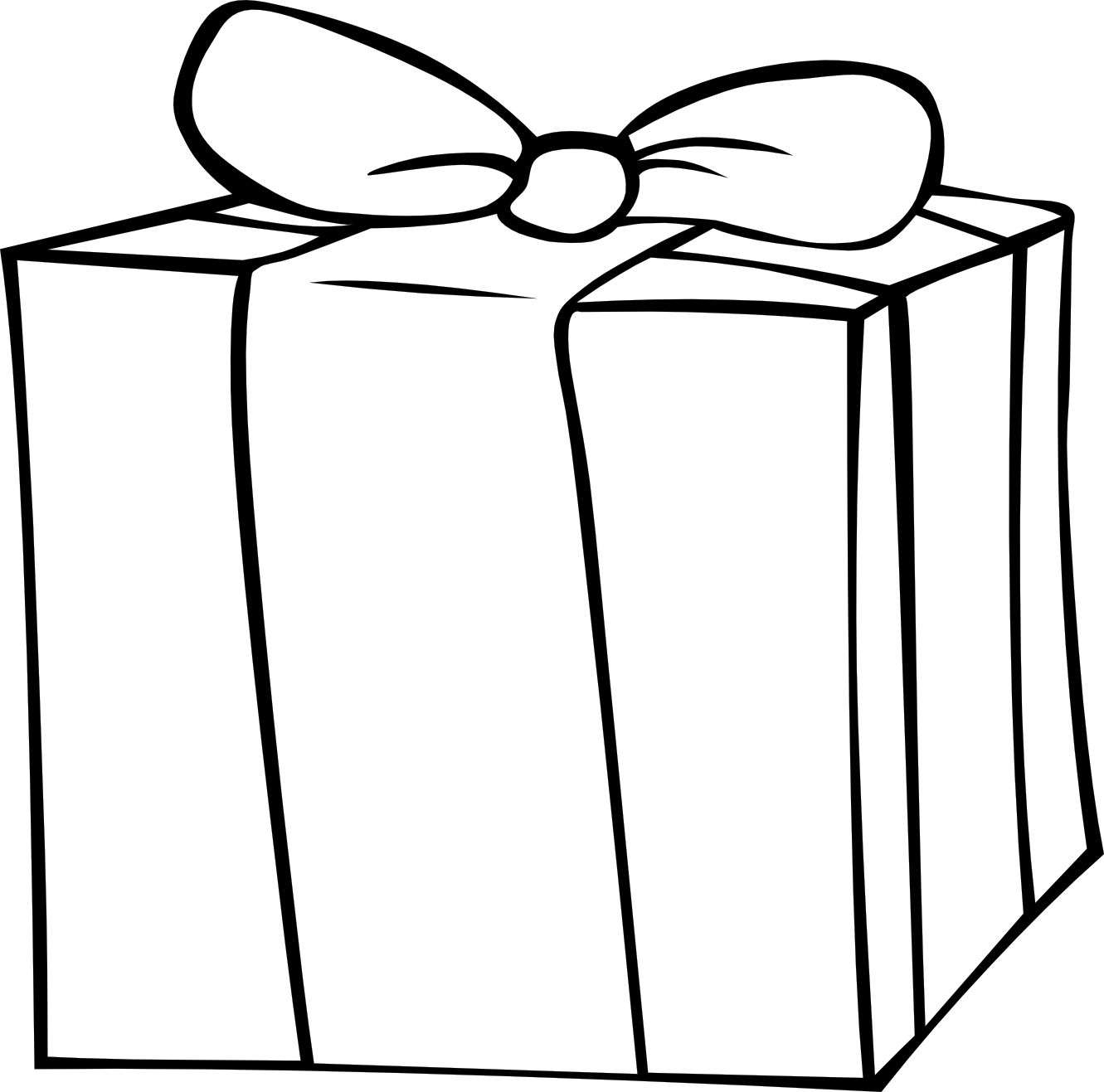 Present Black And White Birthday Presents Clipart Black - Gift Clipart Black And White (1331x1317), Png Download