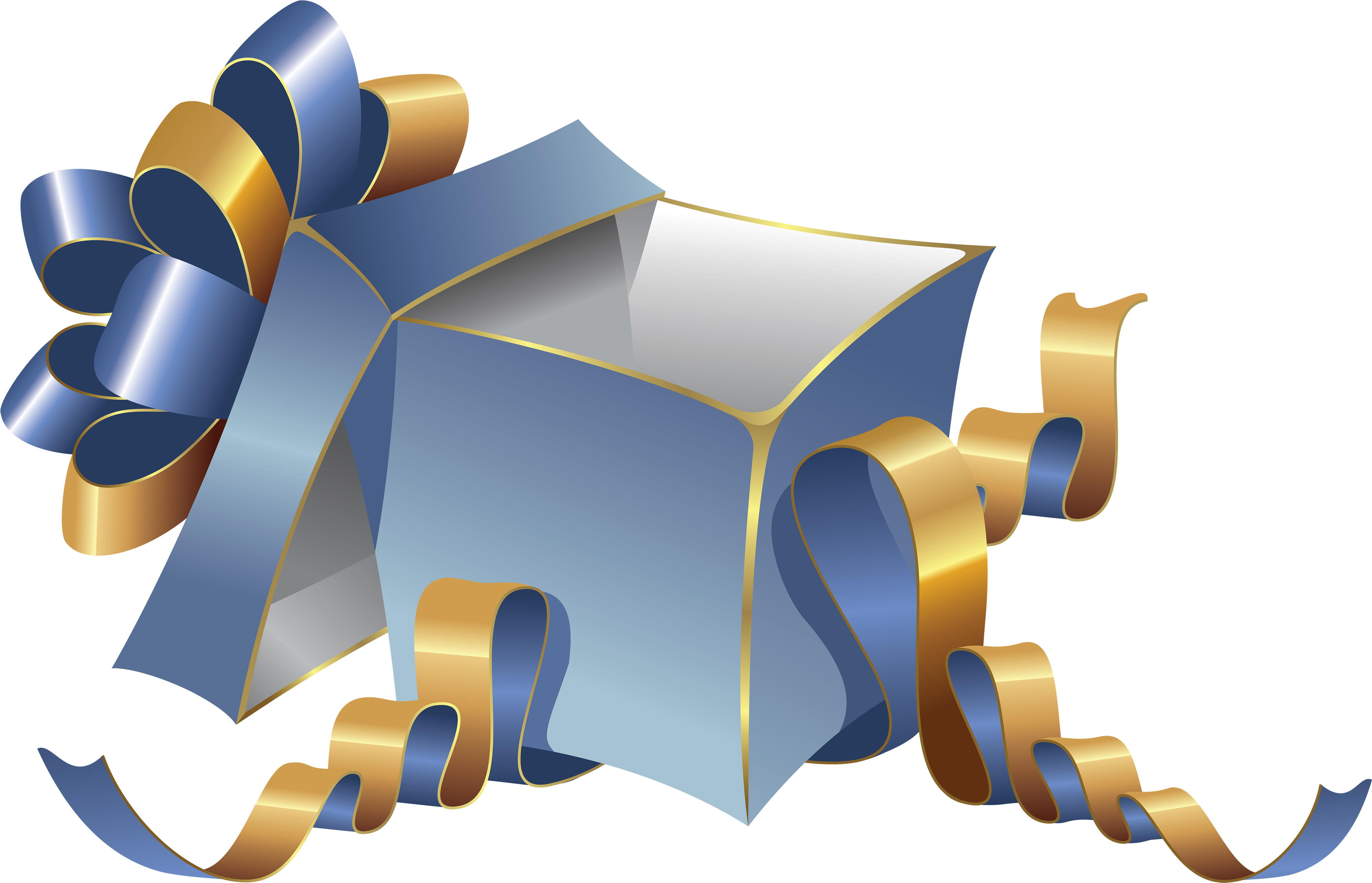 Transparent Blue Large Gift Box - Transparent Background Gift Box Png (4030x2629), Png Download