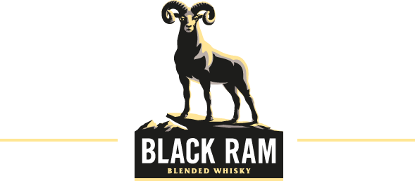 Blackram Logo - Black Ram Whiskey Logo (589x257), Png Download