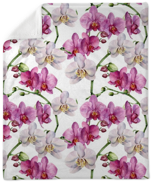 Watercolor Floral Pattern With Orchids - Design (400x400), Png Download