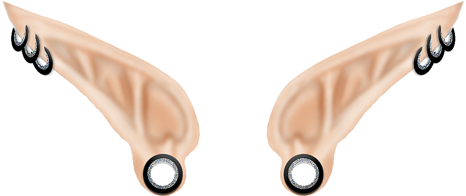 Elf Ears Png - Ear (1000x451), Png Download