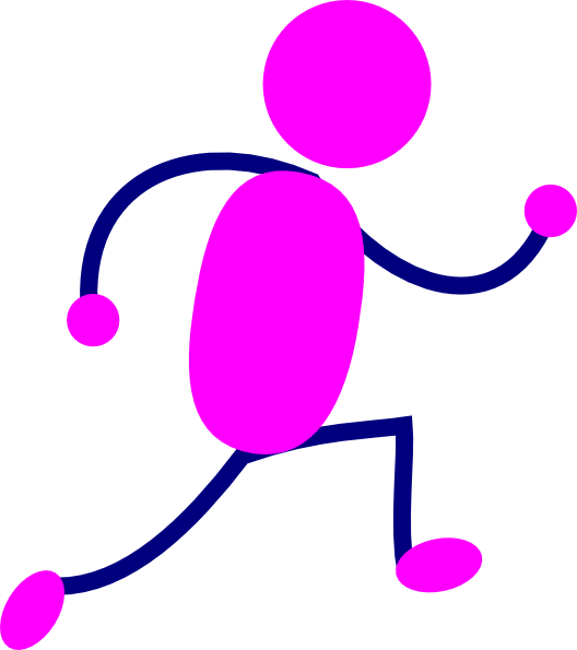Girl Running Running Girl Clipart Free Download Clip - Stick Man Running (528x595), Png Download