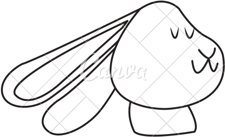 Rabbit Outline Drawing At Getdrawings - Ear (550x550), Png Download
