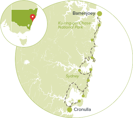 Map Of Itinerary - New South Wales (604x400), Png Download