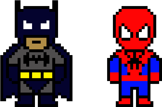 Spiderman And Batman - Batman Pixel (710x480), Png Download