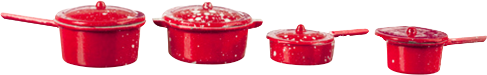 This 1 Inch Scale Red Spatter Dollhouse Pots And Pans - Dutch Oven (1024x1024), Png Download