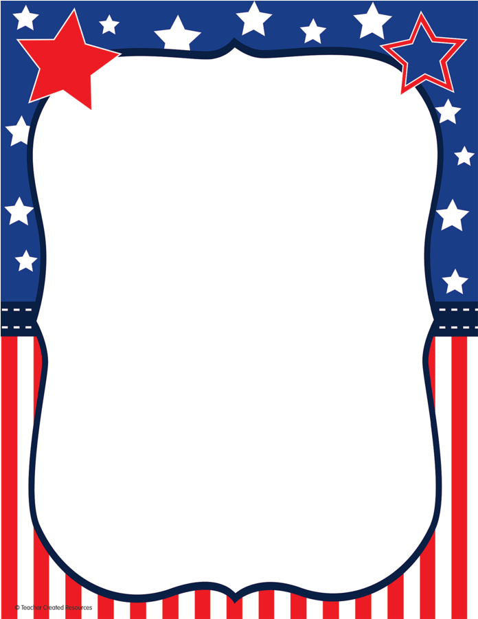 Tcr5894 Patriotic Computer Paper Image - Square Picture Frame Transparent Patriotic (900x900), Png Download