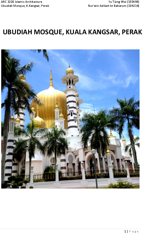 Pdf - Ubudiah Mosque (595x842), Png Download