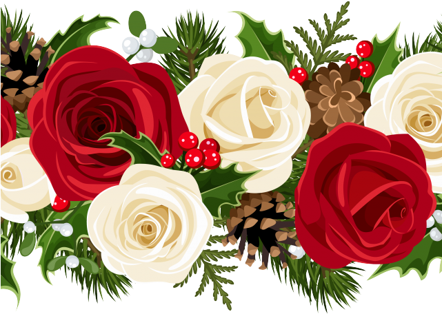 Flowers Borders Clipart Flower Garland - Red Floral Border Png (640x480), Png Download