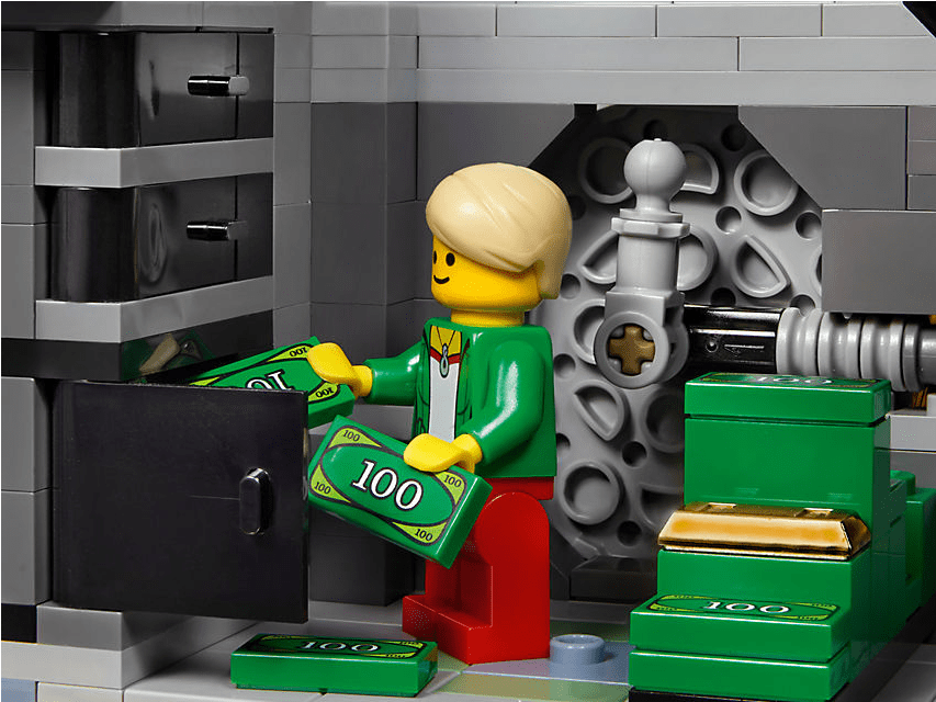 Lego Creator Brick Bank - Inside Lego Modular Buildings Brick Bank (1137x639), Png Download