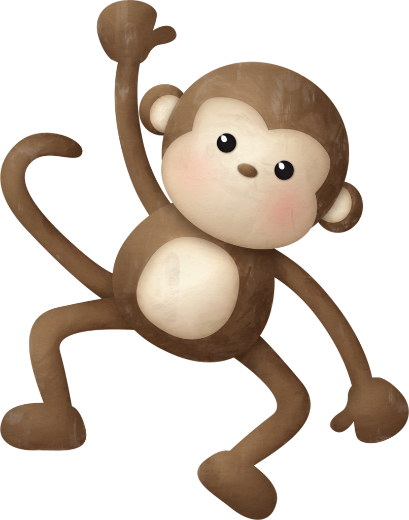Monkey Clipart Safari Animal - Safari Jungle Animal Clipart (806x1024), Png Download