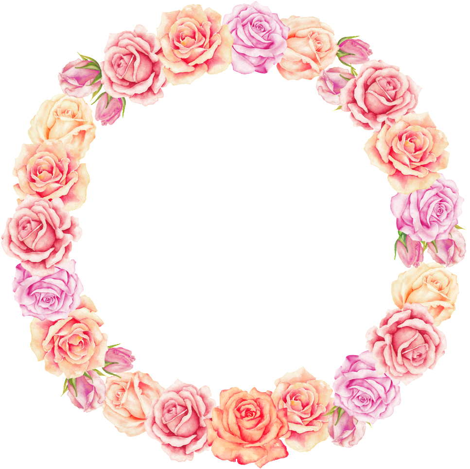 Blooming Beautiful Flowers Hand Painted Garland Decorative - Цветы Акварель Пнг (1024x1032), Png Download