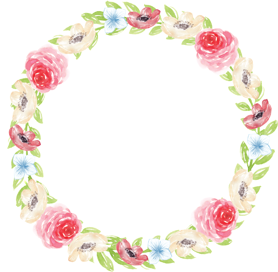 Literary Pink Flowers Hand Painted Garland Decorative - Bracelet (1024x1024), Png Download